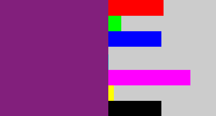 Hex color #821f7c - darkish purple
