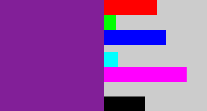Hex color #821f98 - purple