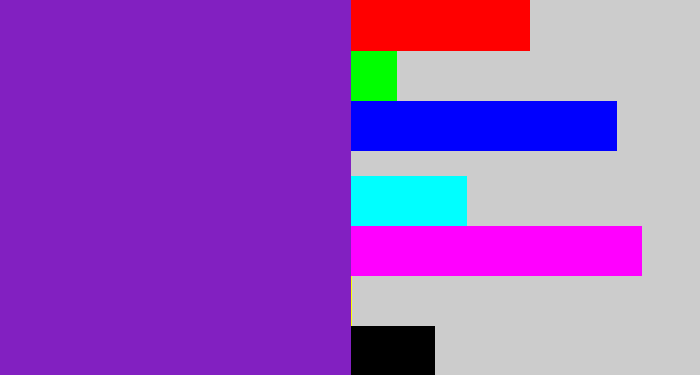 Hex color #8220c1 - purple