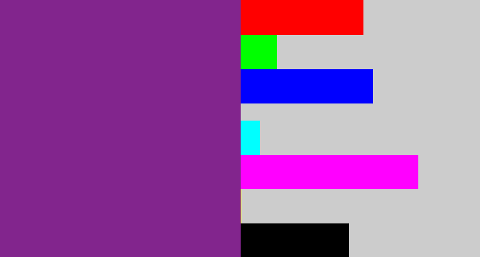 Hex color #82258d - purple