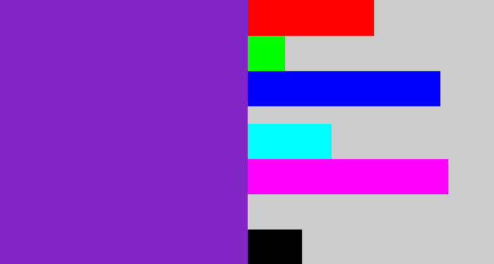 Hex color #8225c6 - purple/blue