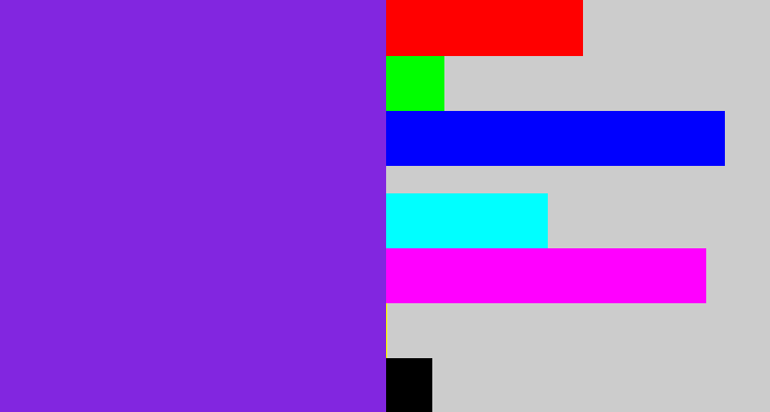 Hex color #8226e0 - bluish purple