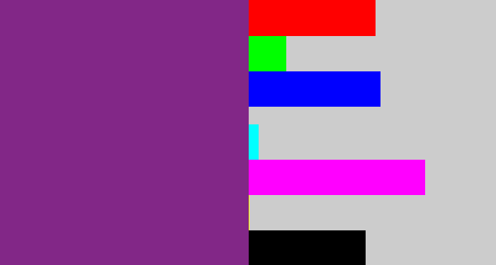 Hex color #822787 - warm purple