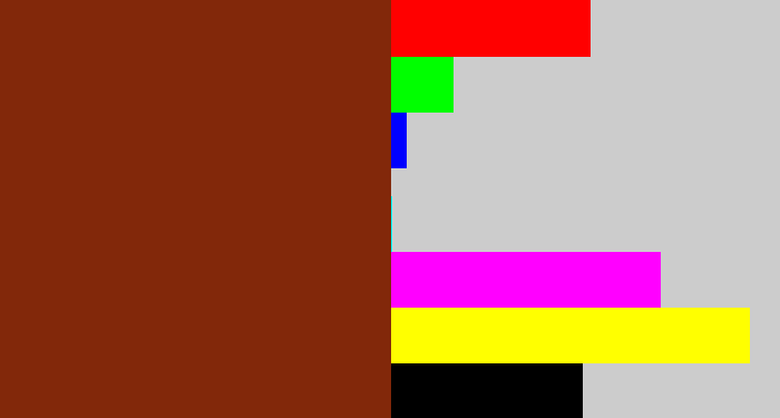Hex color #82280a - reddish brown
