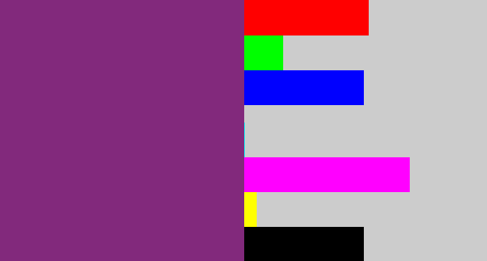 Hex color #82297c - darkish purple