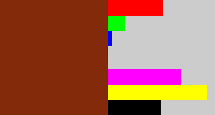 Hex color #822a0a - reddish brown