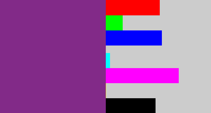 Hex color #822a88 - warm purple