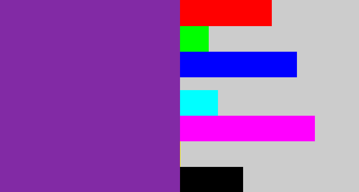 Hex color #822aa5 - purple