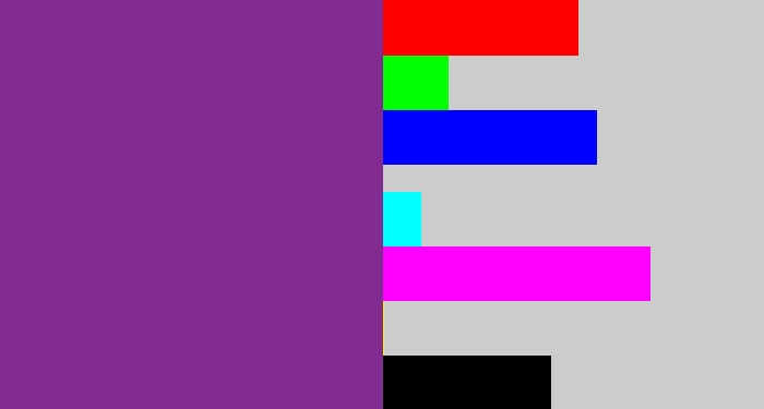 Hex color #822b90 - purple