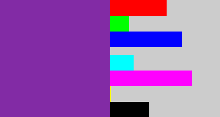 Hex color #822ba5 - purple