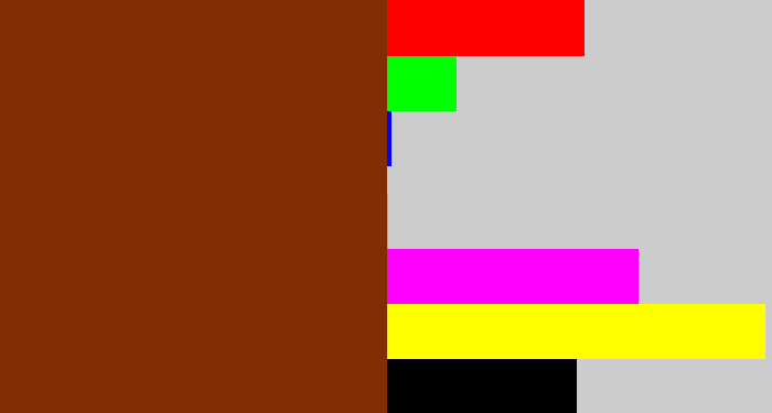 Hex color #822d03 - reddish brown