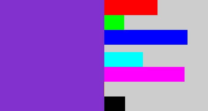 Hex color #8230cd - bluish purple