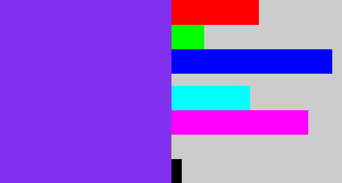 Hex color #8230f0 - bluish purple