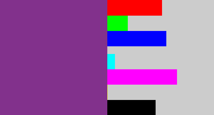 Hex color #82318c - warm purple