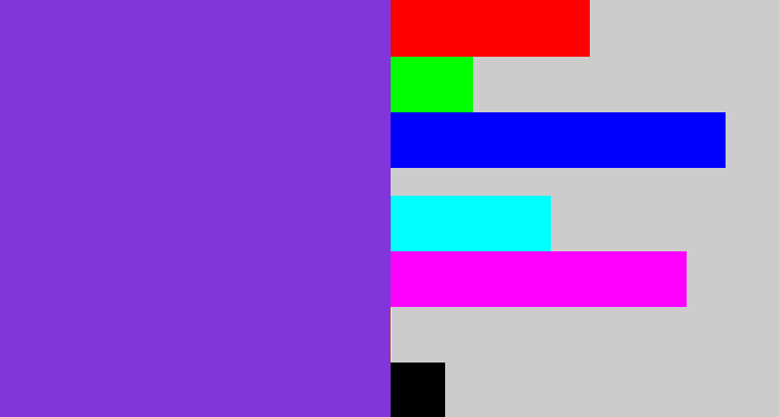 Hex color #8235db - bluish purple