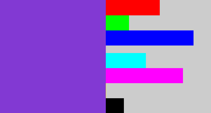 Hex color #8239d3 - bluish purple