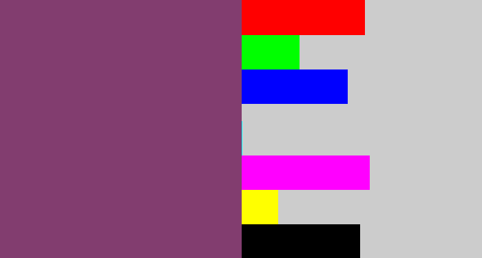 Hex color #823d6f - bruise