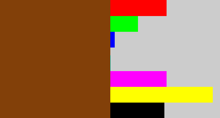Hex color #824009 - rust brown