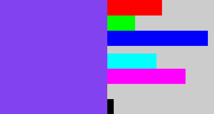 Hex color #8242f0 - bluish purple