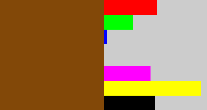 Hex color #824808 - medium brown