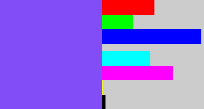 Hex color #824cf7 - purpley