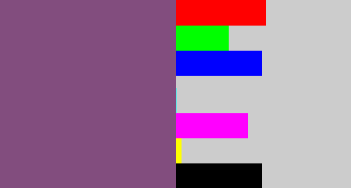 Hex color #824d7e - dull purple