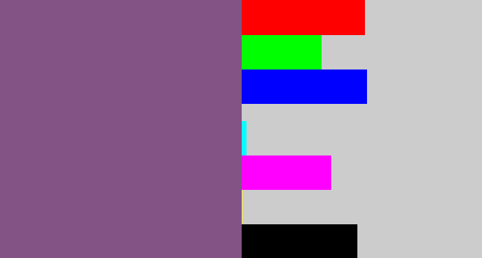Hex color #825384 - dull purple