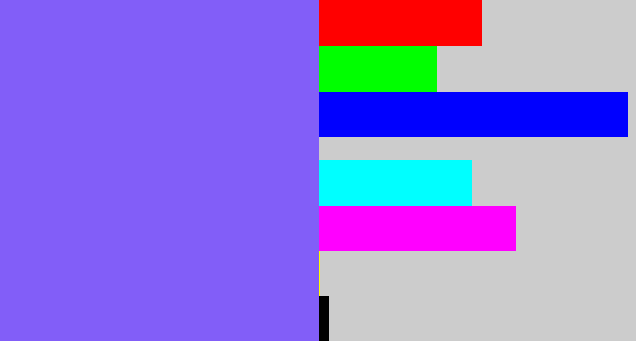 Hex color #825ef8 - purpley