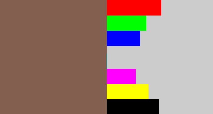 Hex color #825f4f - dark taupe