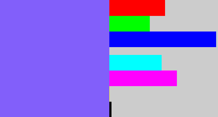 Hex color #825ffa - purpley