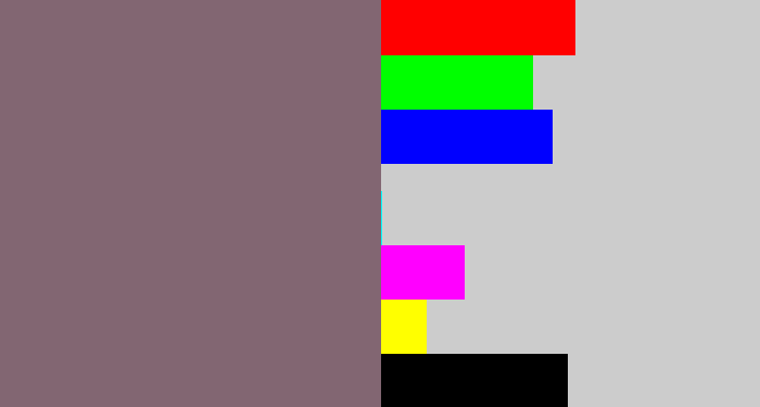 Hex color #826672 - purplish grey