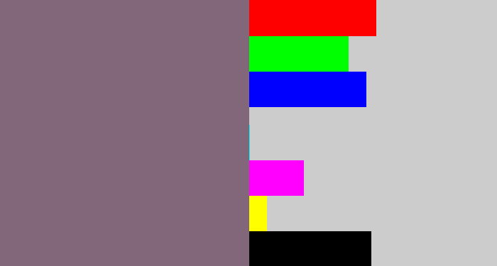 Hex color #826679 - purplish grey