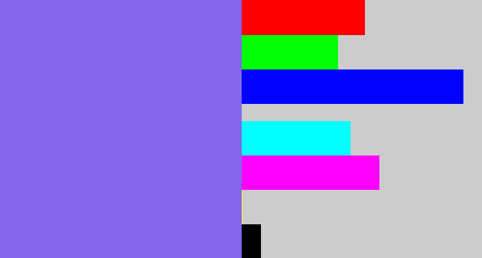 Hex color #8266eb - purpley