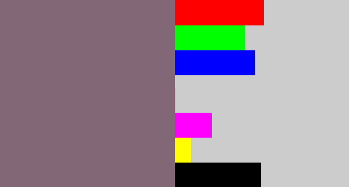 Hex color #826776 - purplish grey