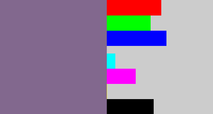 Hex color #82688e - grey purple