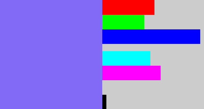 Hex color #8269f6 - purpley