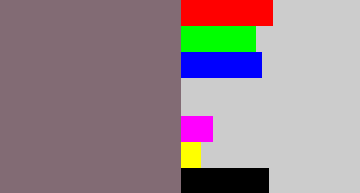Hex color #826b74 - purplish grey