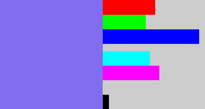 Hex color #826cef - purpley