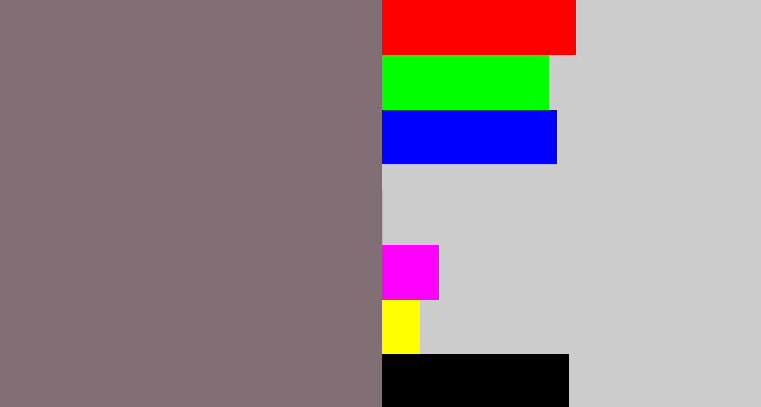 Hex color #826f75 - purplish grey