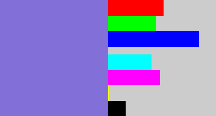 Hex color #826fd7 - purpley