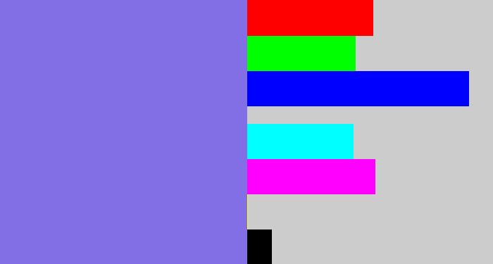 Hex color #826fe6 - purpley