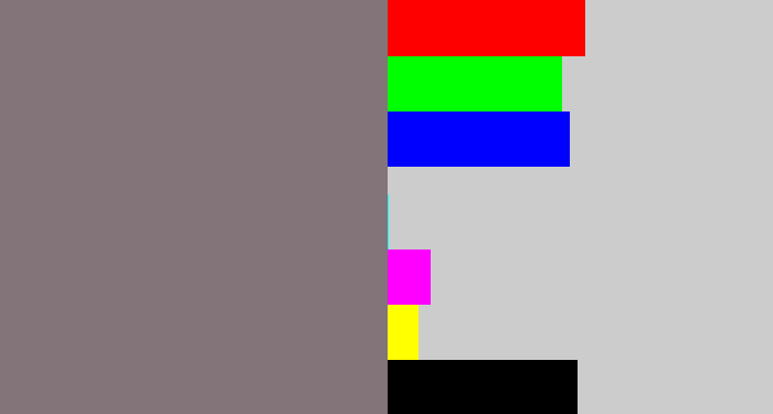 Hex color #827478 - medium grey