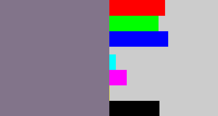 Hex color #82748a - grey purple