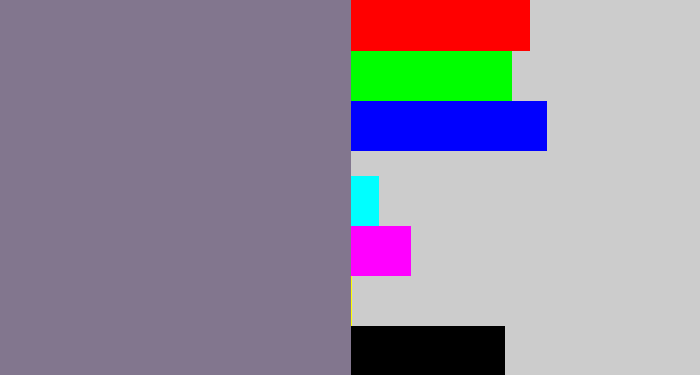 Hex color #82768e - greyish purple