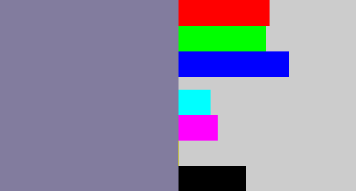 Hex color #827c9e - greyish purple