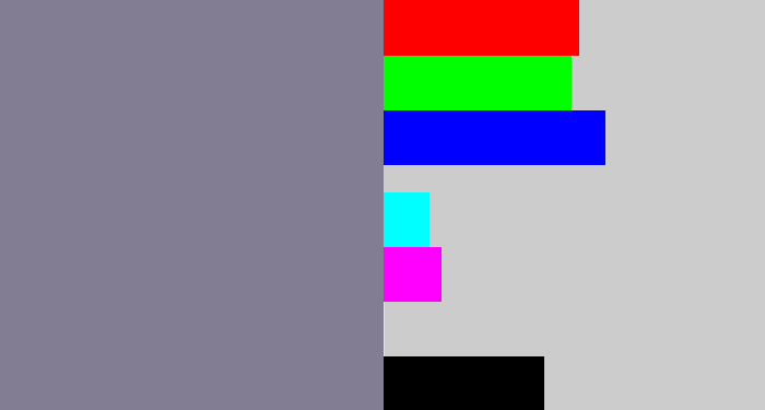 Hex color #827d93 - greyish purple