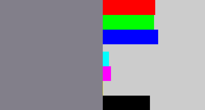 Hex color #827f8a - medium grey