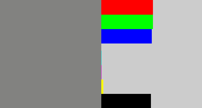 Hex color #828280 - medium grey