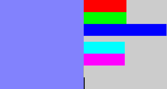 Hex color #8282fd - lavender blue