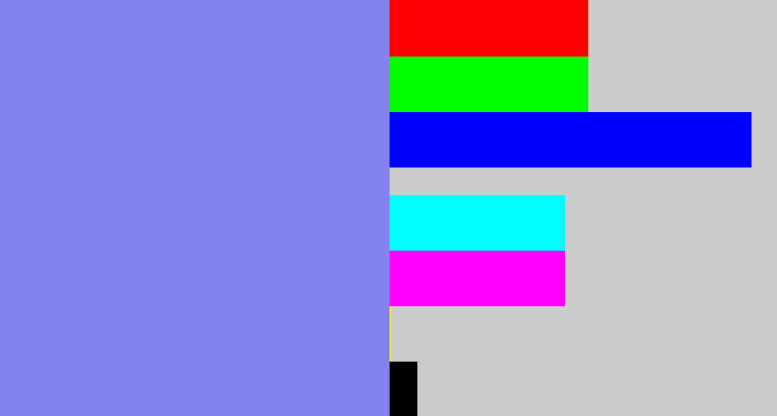 Hex color #8283ee - lavender blue
